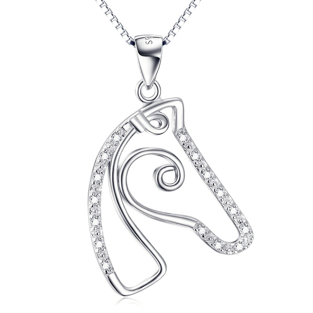 Sterling Silver Horse Necklace
 Fine Jewelry 925 Sterling Silver Lovely Horse Head Pendant