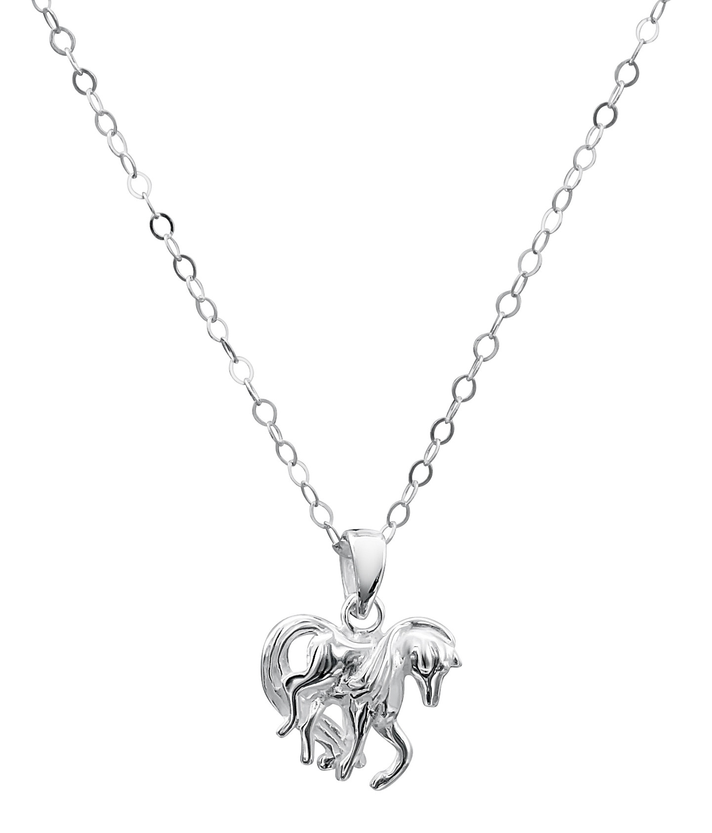 Sterling Silver Horse Necklace
 Jo For Girls Sterling Silver 35cm Horse Necklace