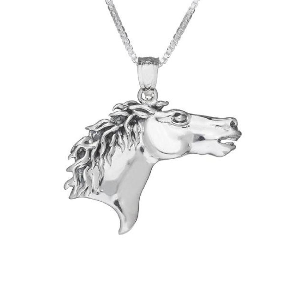 Sterling Silver Horse Necklace
 Sterling Silver HORSE HEAD Pendant Charm Made in USA