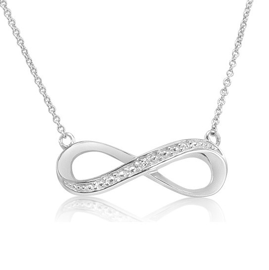 Sterling Silver Infinity Necklace
 Sterling Silver Diamond Accent Infinity Necklace