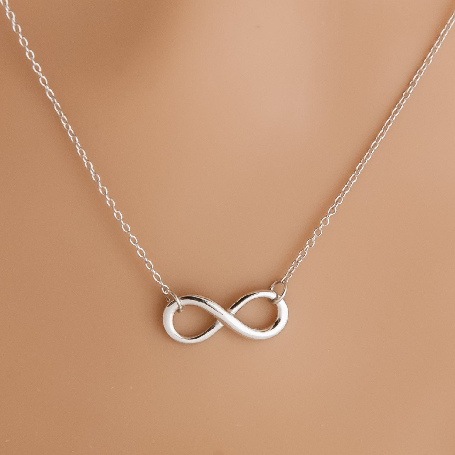 Sterling Silver Infinity Necklace
 INFINITY Necklace 925 Sterling Silver Necklace figure 8 with