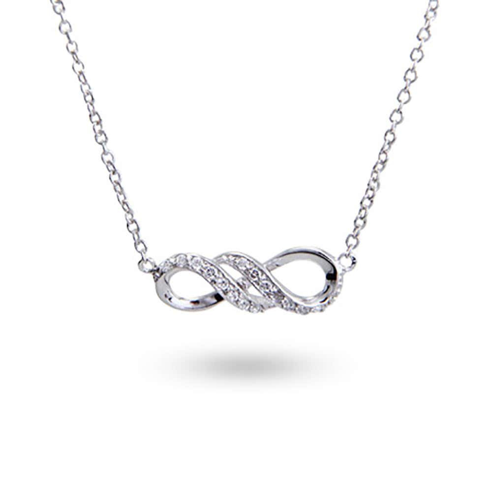 Sterling Silver Infinity Necklace
 Sterling Silver CZ Infinity Necklace