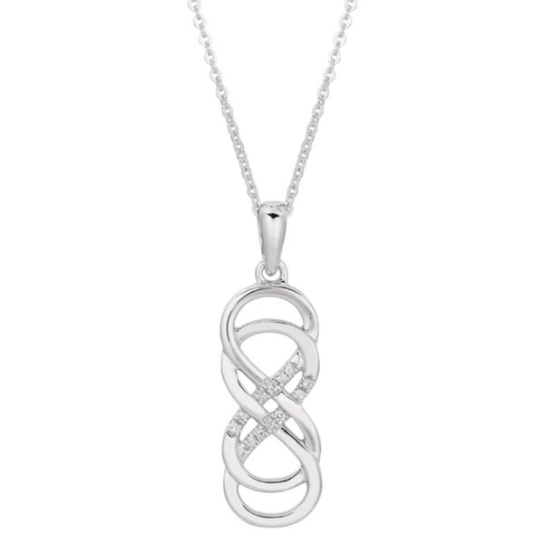 Sterling Silver Infinity Necklace
 Shop Sterling Silver Diamond Accent Double Infinity