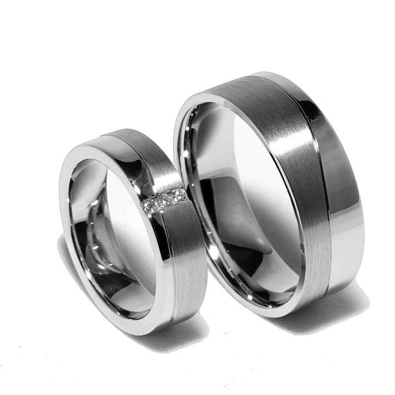 Sterling Silver Wedding Bands For Him
 Two Matching Sterling Silver Wedding Bands by