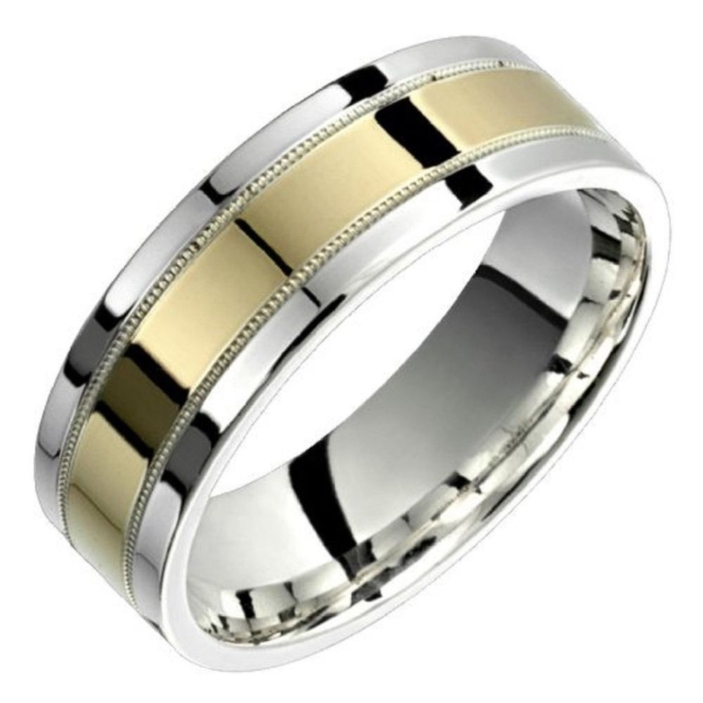 Sterling Silver Wedding Bands For Him
 10k Yellow Gold Ring 925 Sterling Silver Wide Promise