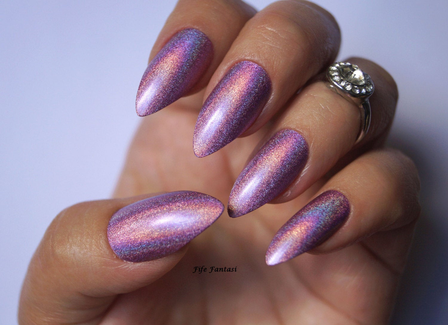 Stiletto Nail Colors
 Holographic stiletto nails Holographic nails Purple nails