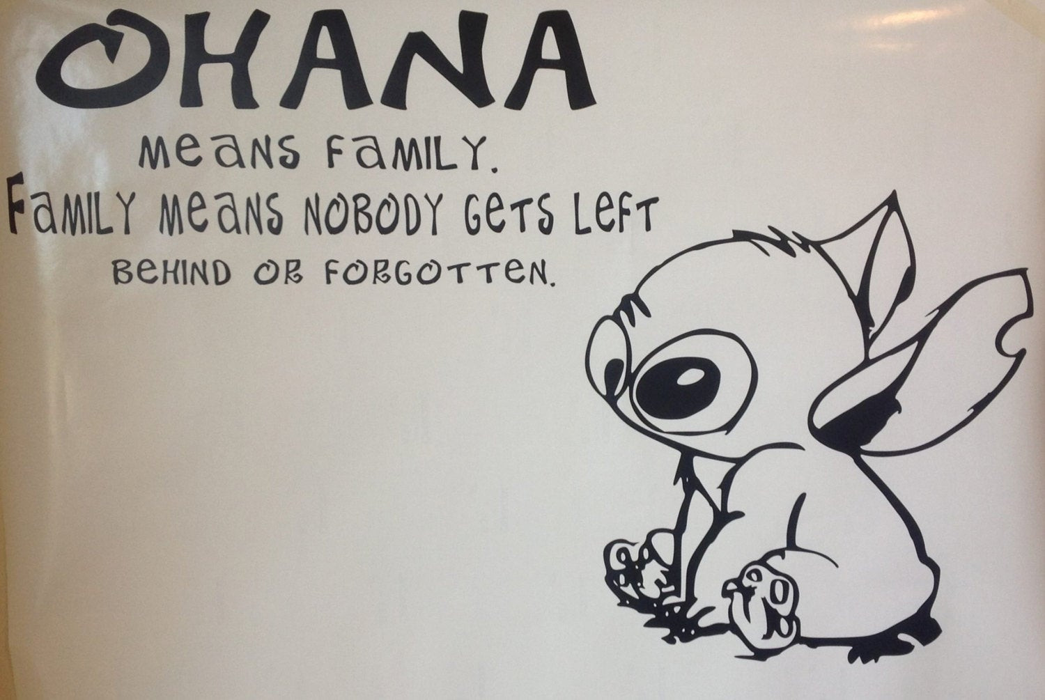 Stitch Family Quote
 Ohana quote Lilo and Stitch inspired vinyl wall decal
