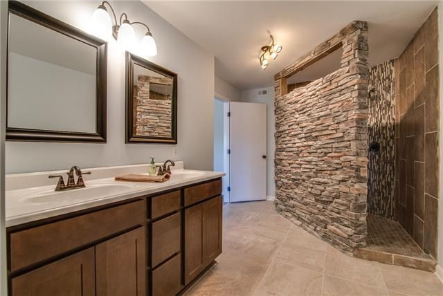 Stone Bathroom Showers
 Beautiful bathroom with stone walk in shower