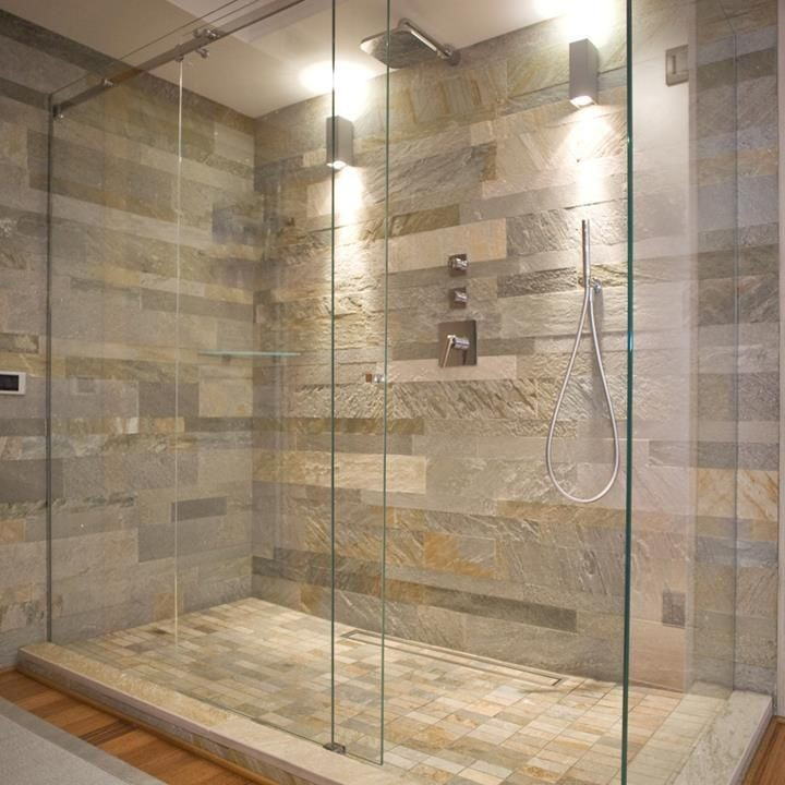 Stone Bathroom Showers
 Natural Stone Wall And Glass Shower Enclosure general