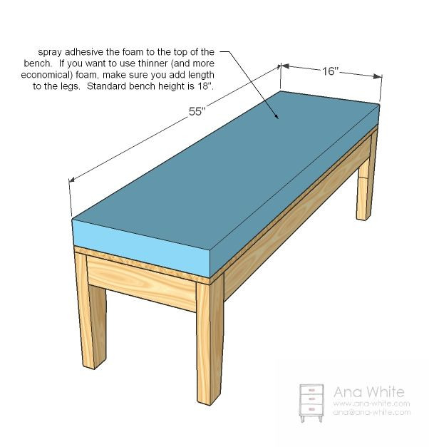 Storage Bench Plans Ana White
 Ana White Build a Easiest Upholstered Bench