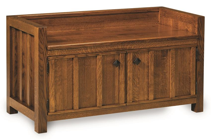 Storage Bench With Doors
 40" Two Doors Mission Bench from DutchCrafters Amish Furniture