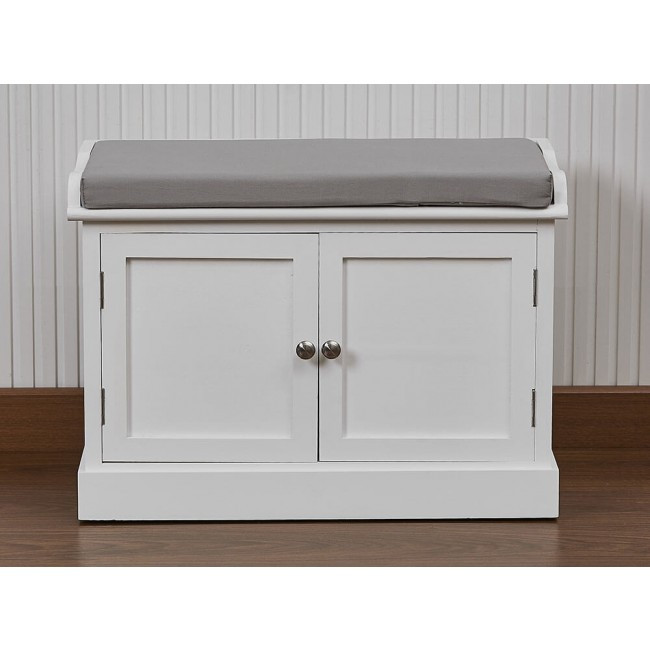 Storage Bench With Doors
 Two door Storage Bench with plain cushion white