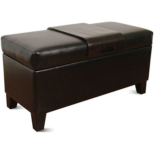 Storage Bench With Tray
 Kinfine Leatherette Storage Bench with Wood Tray Multiple
