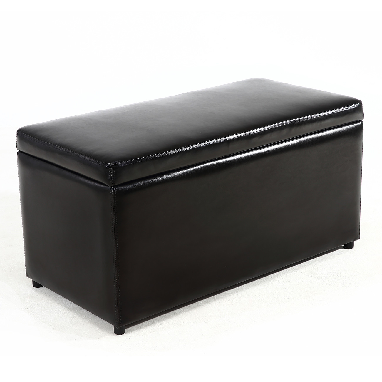 Storage Bench With Tray
 3PC Ottoman Bench Storage Lid Tray Footrest Coffee Table