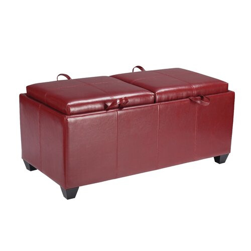 Storage Bench With Tray
 OSP Designs Metro Collection Vinyl Storage Bench with Dual