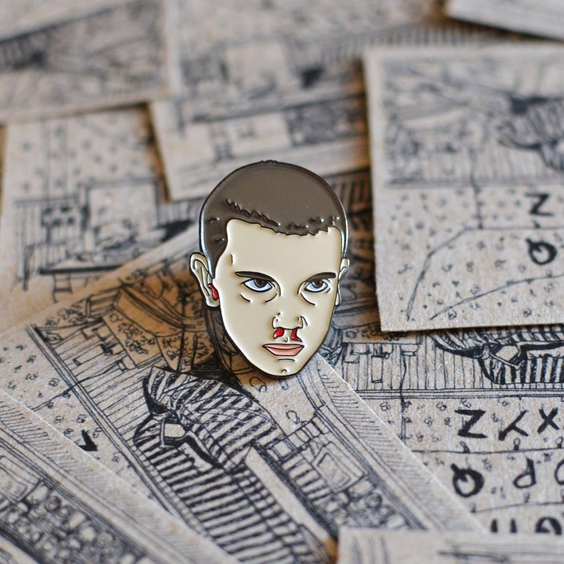 Stranger Things Pins
 AVAILABLE NOW Stranger Things Enamel Pin Eleven Scifi