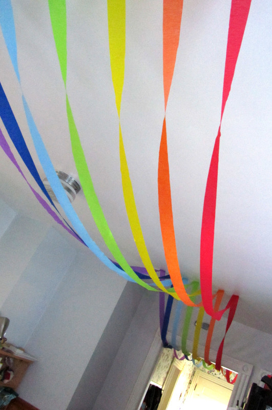 Streamer Decoration Ideas For Birthday Party
 from house to home Rainbow Birthday Party