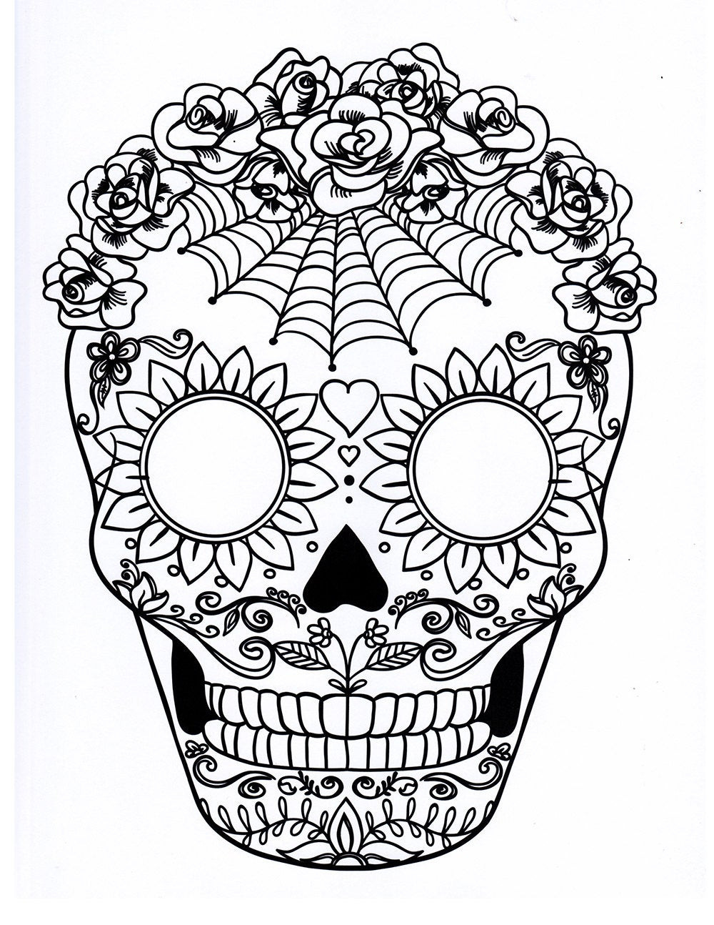 Sugar Skull Coloring Pages For Kids
 Five different sugar skull coloring pages printable