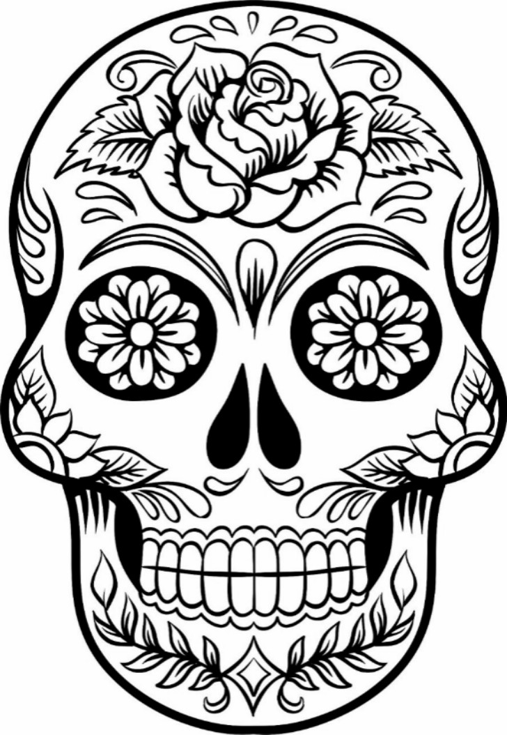 Sugar Skull Coloring Pages For Kids
 Free Printable Skull Coloring Pages For Kids