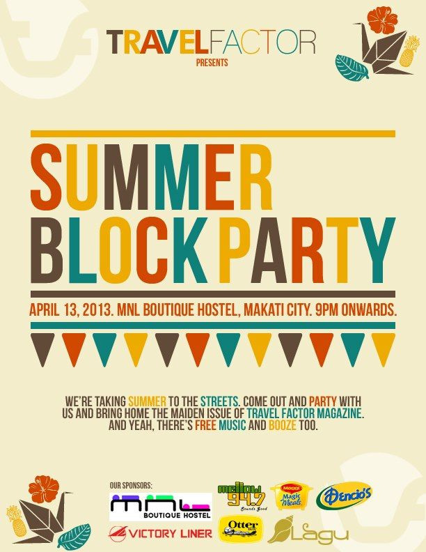 Summer Block Party Ideas
 SUMMER BLOCK PARTY