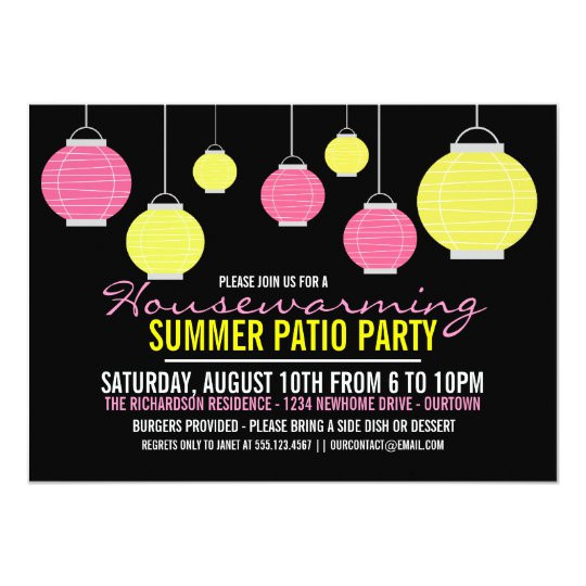 Summer Housewarming Party Ideas
 Summer Housewarming Patio Party Invitation