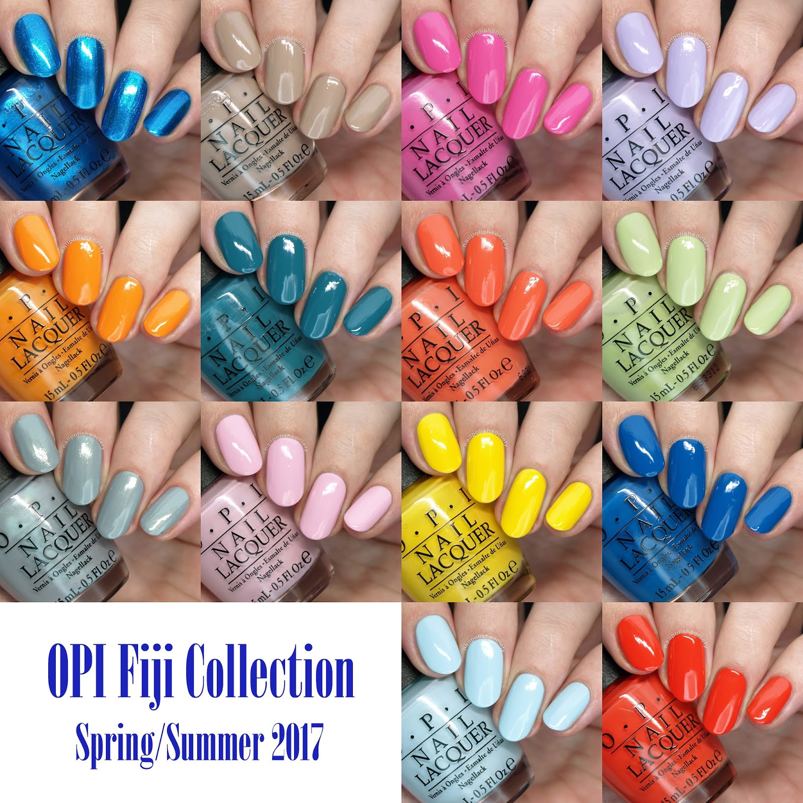 Summer Nail Colors Opi
 Nail Polish Society OPI Spring Summer 2017 Fiji Collection
