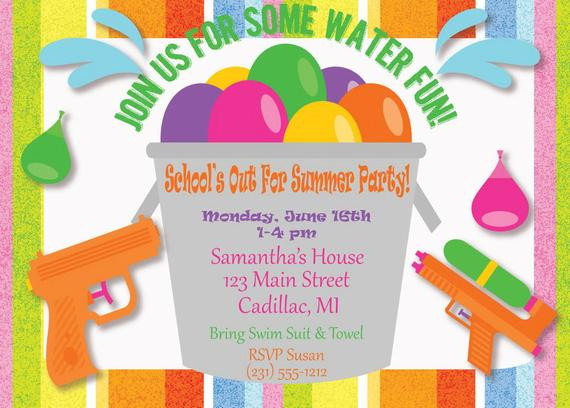 Summer Party Invitations Ideas
 Kids Party Invitation Kids Summer Party Invitation Kids