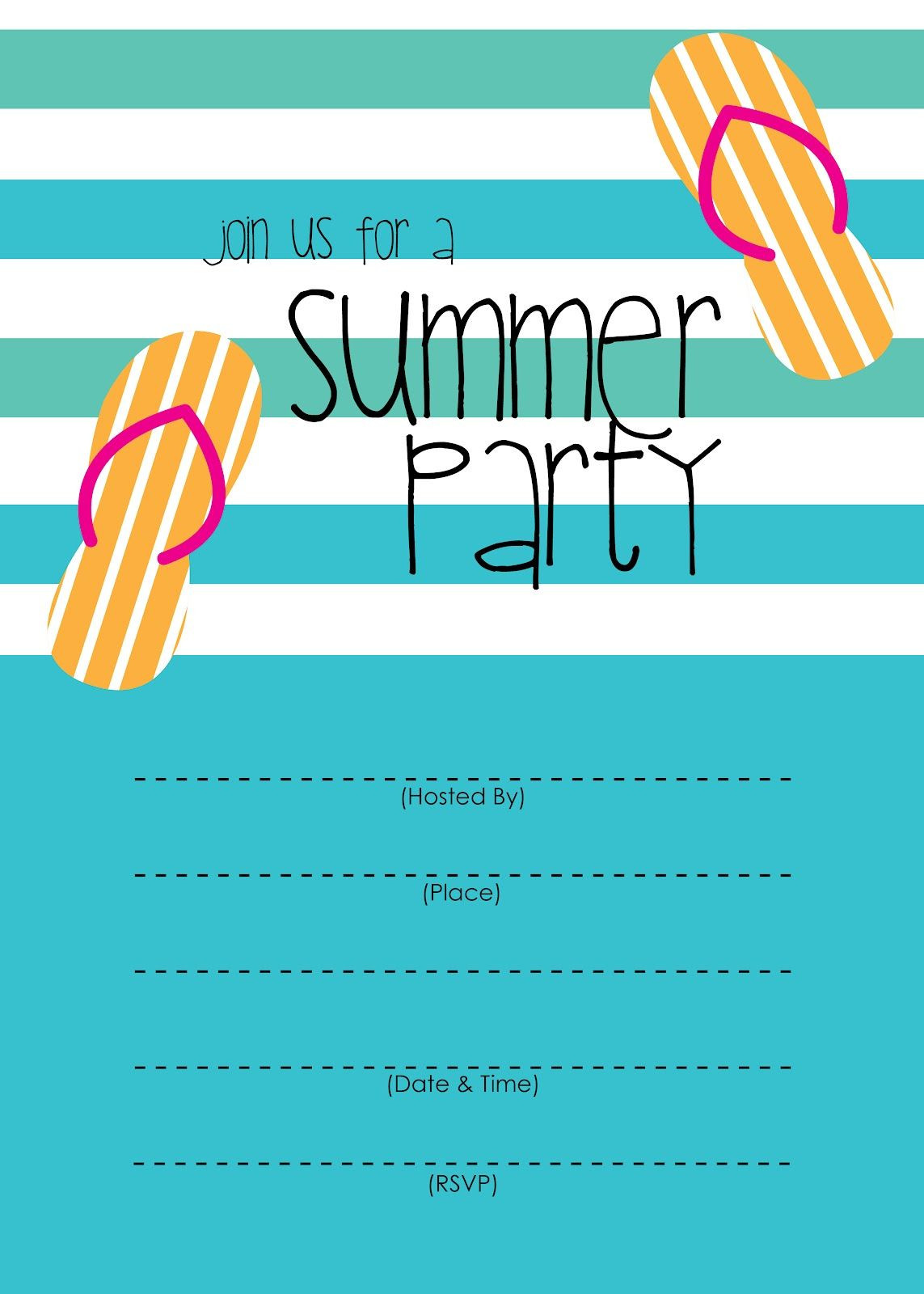Summer Party Invitations Ideas
 Summer Party Invitation – Free Printable