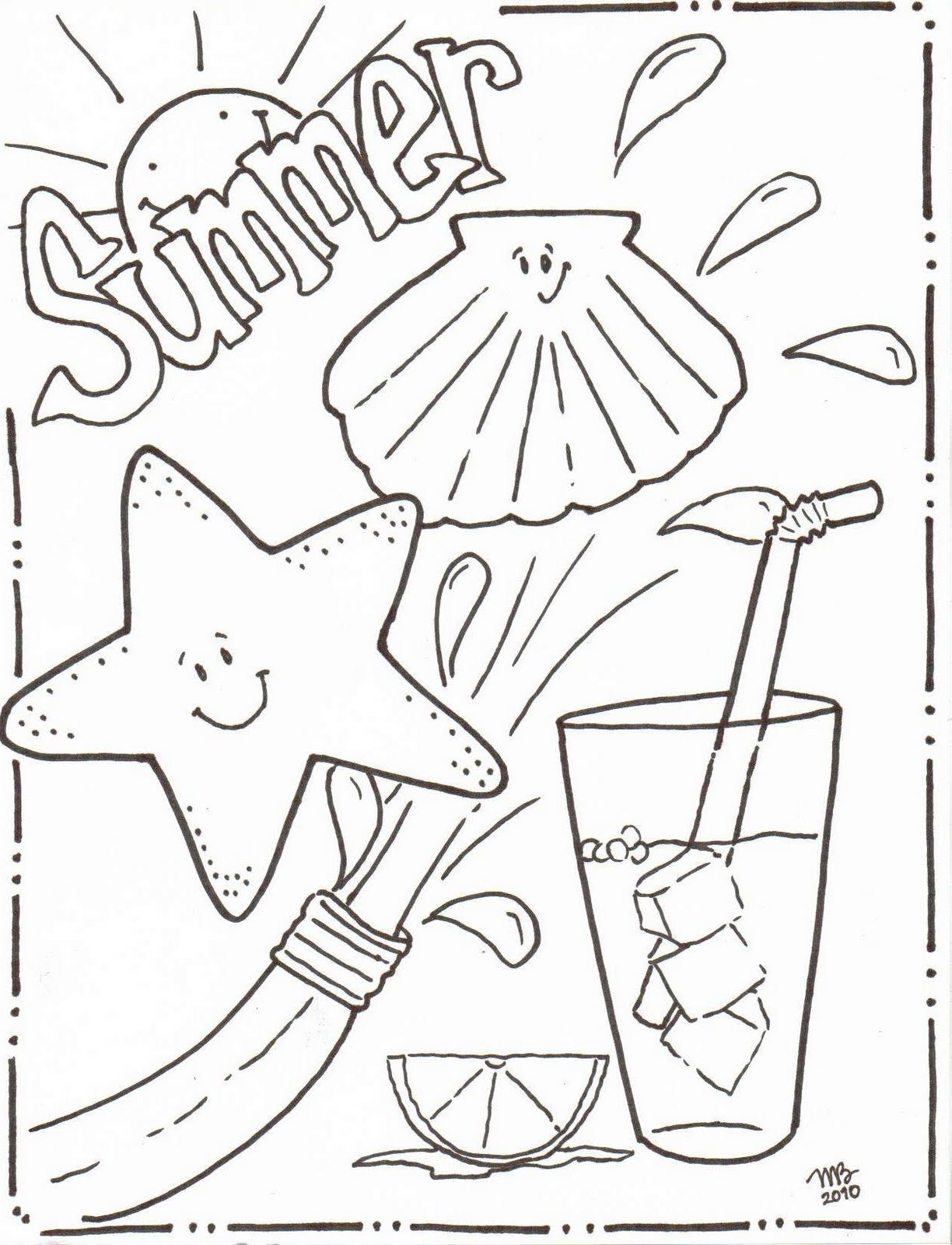 Summer Printable Coloring Pages
 Michelle Kemper Brownlow Summer Coloring Pages Original