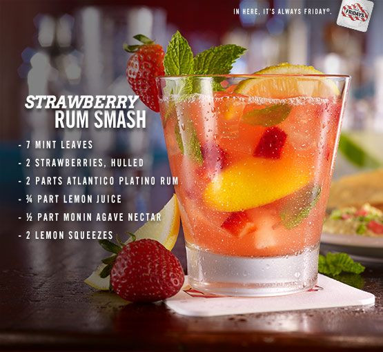 Summertime Rum Drinks
 Strawberry Rum Smash recipe The perfect summer cocktail