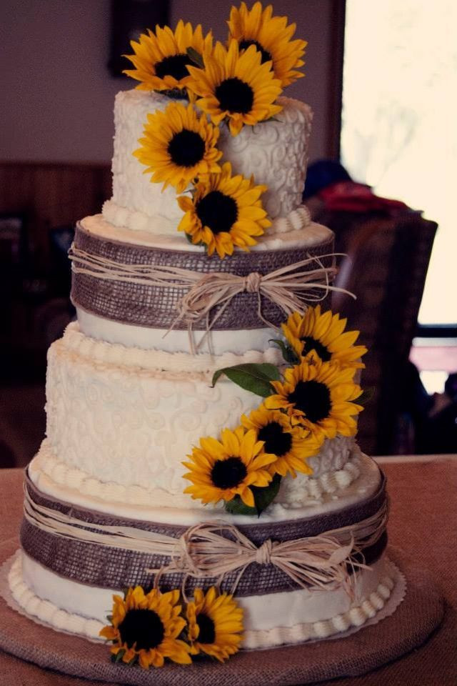 Sunflower Wedding Cakes
 70 Sunflower Wedding Ideas and Wedding Invitations
