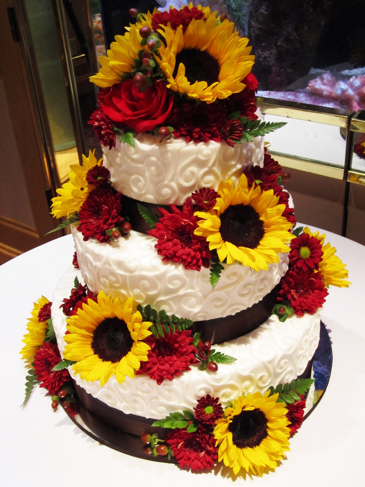 Sunflower Wedding Cakes
 Cakes by Sarah Sunflower Wedding