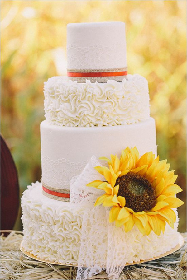 Sunflower Wedding Cakes
 47 Sunflower Wedding Ideas For 2016