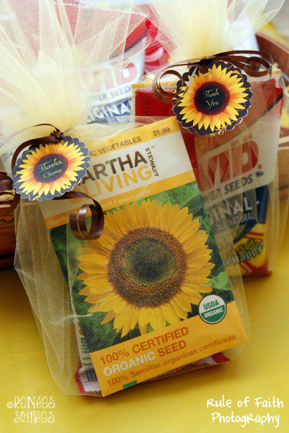 Sunflower Wedding Favors
 Real Party Sunflowers & Burlap Renee s Soirees