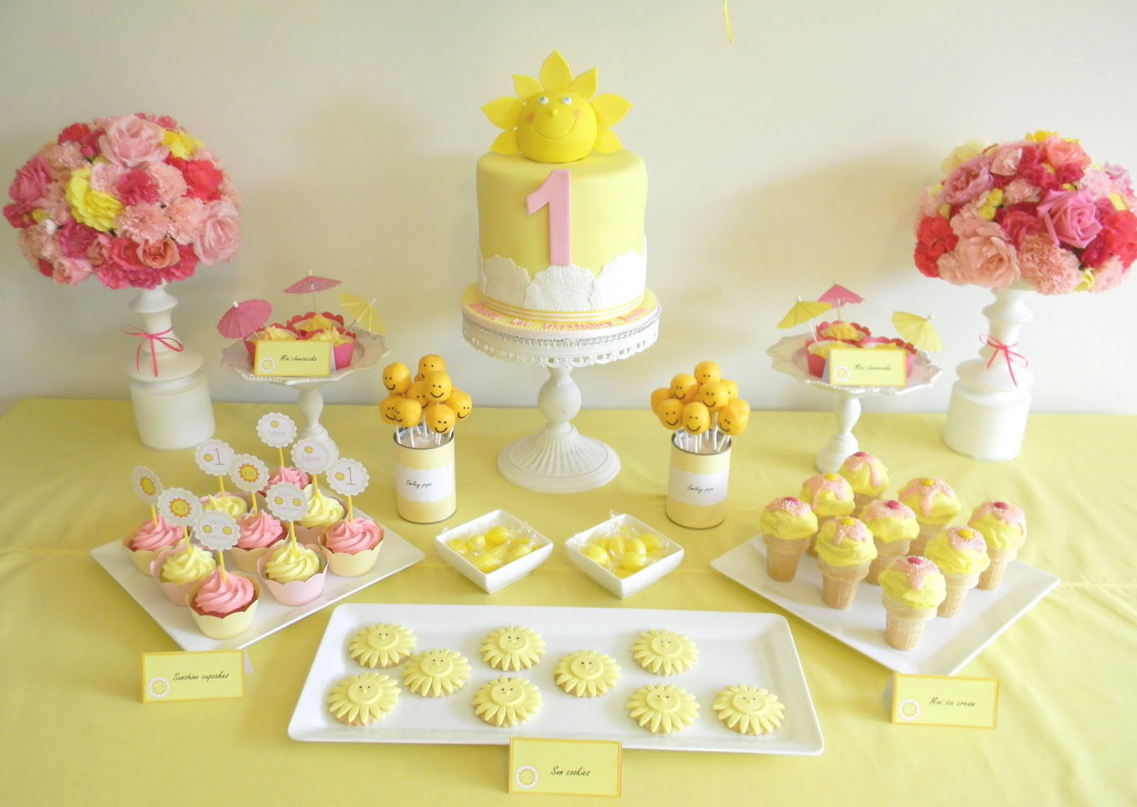 Sunshine Birthday Party
 Just call me Martha Sunshine and smiles 1st birthday party