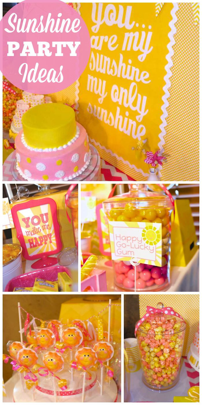 Sunshine Birthday Party
 A sunshine themed girl first birthday party in yellow