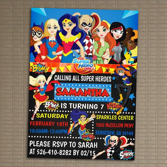 Super Hero Birthday Invitations
 DC Superhero Girls Invitation You Print Invitation DC