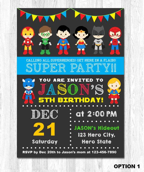 Super Hero Birthday Invitations
 Superhero Birthday Invitation Superhero Boy by KidzParty