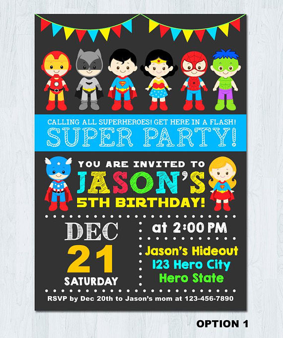 Super Hero Birthday Invitations
 Superhero Invitation Superhero Birthday Invitation Superhero