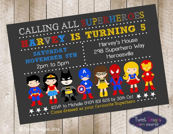 Super Hero Birthday Invitations
 SUPERHERO BOY Invitation SUPERHERO Birthday by
