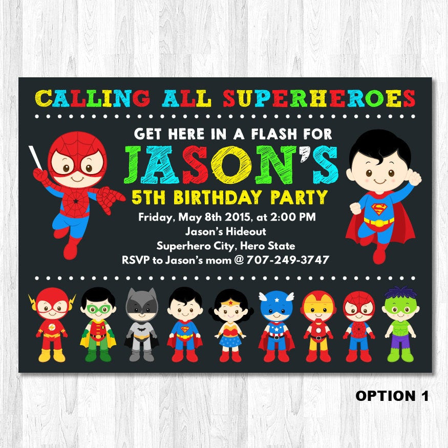 Super Hero Birthday Invitations
 Superhero Invitation Superhero Birthday Invitation by