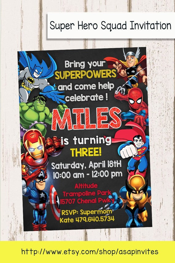 Super Hero Birthday Invitations
 Superheroes Superhero Birthday Party Avengers Super Hero