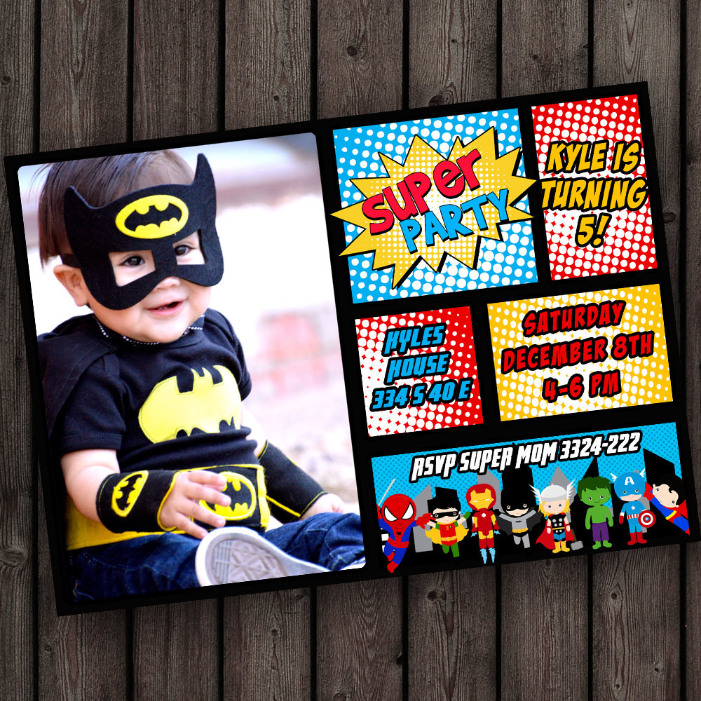 Super Hero Birthday Invitations
 superhero birthday invitation super hero party invitation