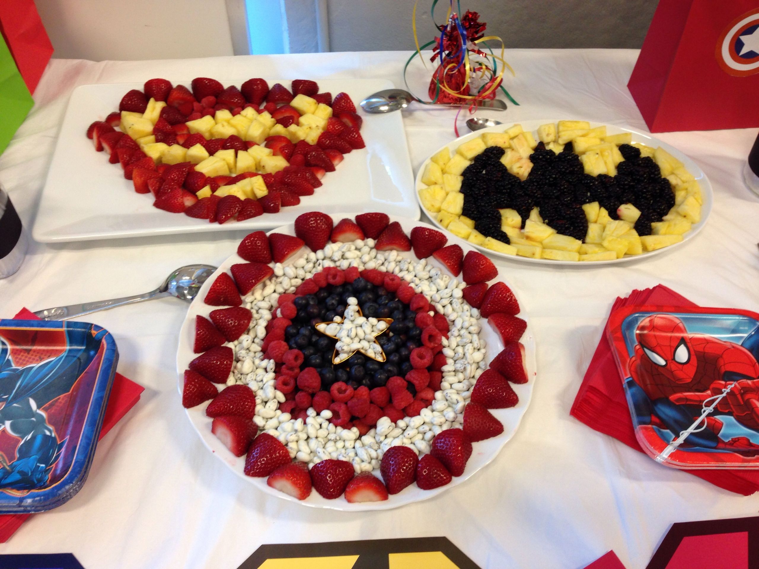 Superhero Birthday Party Food Ideas
 Superhero fruit trays