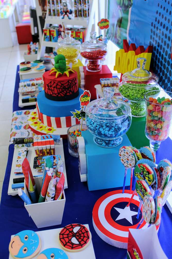 Superhero Birthday Party Supplies
 Superheroes Birthday Party Ideas 1 of 22