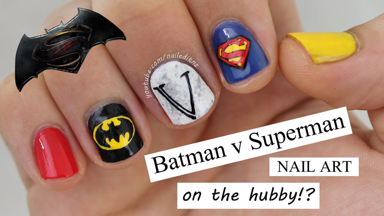 Superman Nail Art
 BATMAN V SUPERMAN Nail Art The Hubby