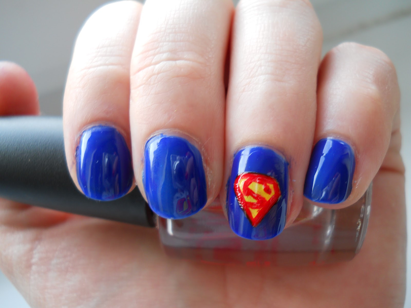 Superman Nail Art
 All Polished Theme DC ics Superman