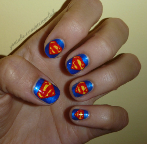 Superman Nail Art
 Manicure Monday Superman Nail Art by PixieAmor