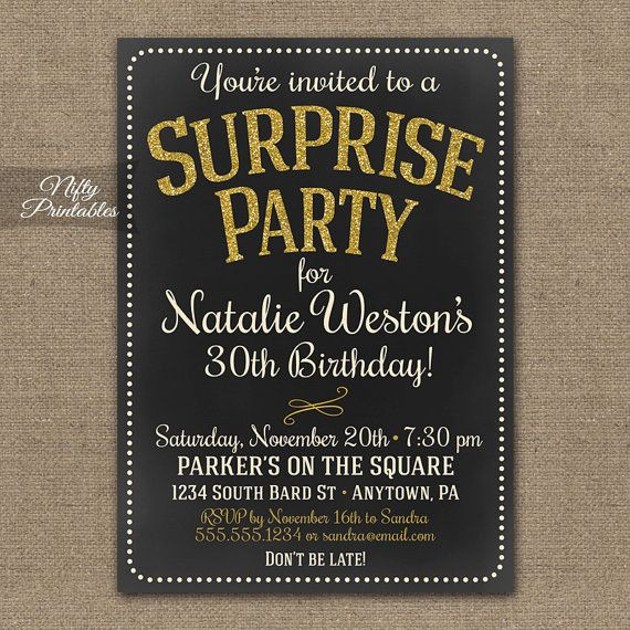Surprise 30th Birthday Invitations
 Best 25 Surprise birthday invitations ideas on Pinterest
