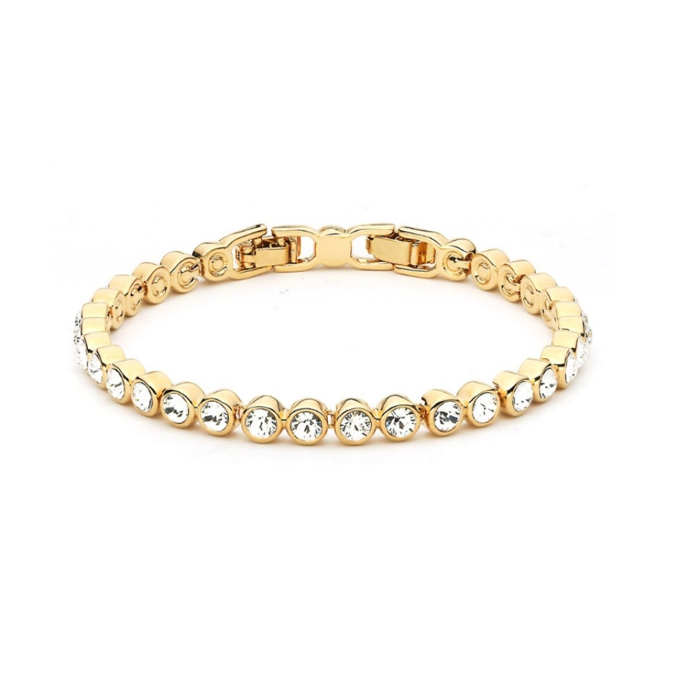 Swarovski Tennis Bracelet
 Women’s Tennis Bracelet With Swarovski Crystals Gold Tone
